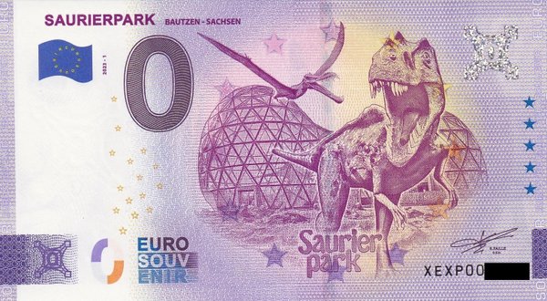 0 Euro Schein - Saurierpark Bautzen - Sachsen 2023-1 XEXP