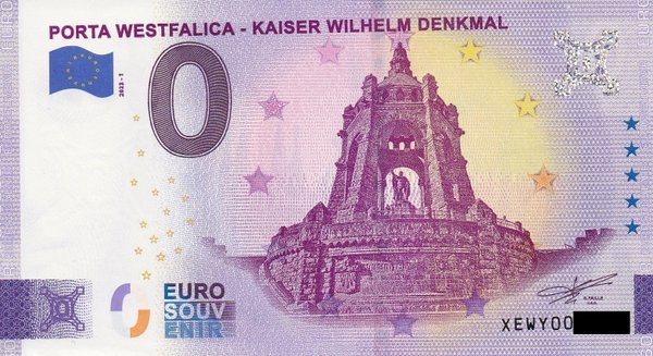 0 Euro Schein - Porta Westfalica - Kaiser Wilhelm Denkmal 2023-1 XEWY