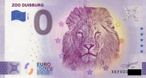 0 Euro Schein - Zoo Duisburg 2023-10 XEFV