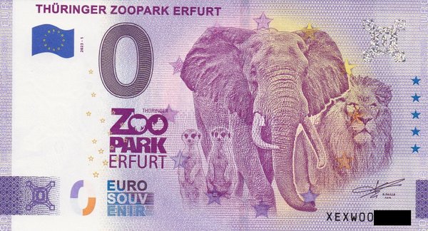 0 Euro Schein - Thüringer Zoopark Erfurt 2023-1 XEXW