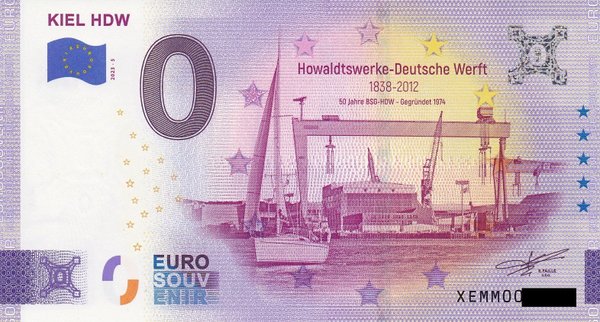 0 Euro Schein - Kiel HDW 2023-5 XEMM