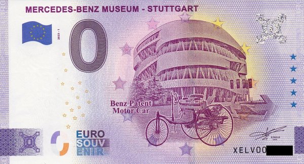 0 Euro Schein - Mercedes-Benz Museum Stuttgart 2023-1 XELV