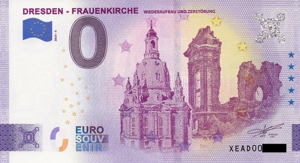 0 Euro Schein - Dresden - Frauenkirche 2023-5 XEAD Wiederaufbau