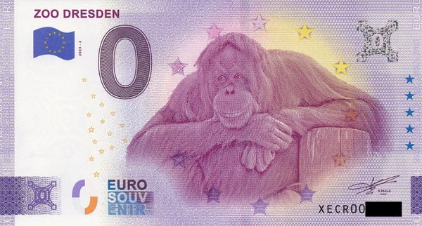 0 Euro Schein - Zoo Dresden 2023-2 XECR
