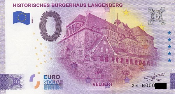 0 Euro Schein - Historisches Bürgerhaus Langenberg 2023-2 XETN