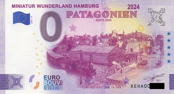 0 Euro Schein - Miniatur Wunderland Hamburg 2024-29 Patagonien