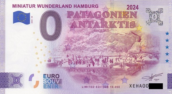 0 Euro Schein - Miniatur Wunderland Hamburg 2024-30 Patagonien & Antarktis