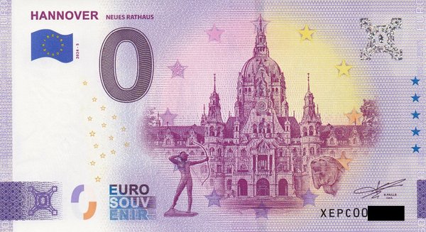 0 Euro Schein - Hannover 2024-5 XEPC Neues Rathaus
